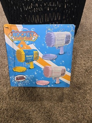 Bazooka Bubble Gun 69 Hole Foaming w/Lighting Effects Bubble Machine Blue