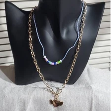 BP @Nordstrom Gold Tone & Beaded Layered Necklace w/  Winged Heart BPJFE26SP21