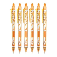 6Pcs Erasable Gel Pens, 0.5mm Erasable Pens, Orange Ink