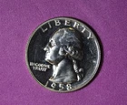 1958- Washington Silver quarter dollar coin #P33334