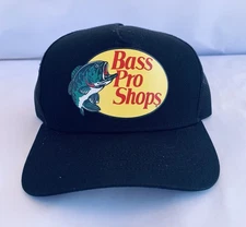 Bass Pro Shops Outdoor Fishing Trucker Hat Mesh Cap Adjustable SnapBack Black