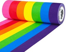 1in x 10 Yds, 7 Rolls, Rainbow Colored Masking  Painters Tape