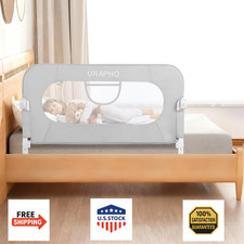 UNAPHO Toddler Bed Rail Swing Down - Twin Full Queen King Kids Bed Guard 32" Gre