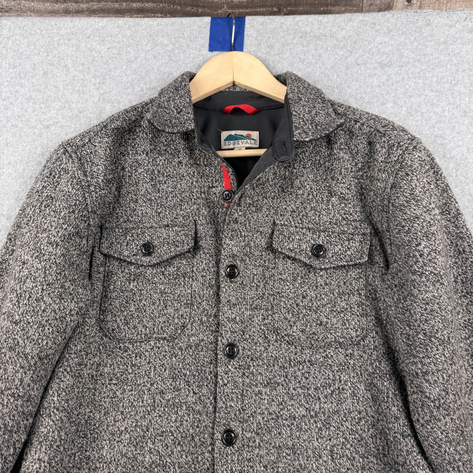 Edgevale Jacket Mens Medium Gray Button Front Shi… - image 4