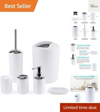 6-Piece Bathroom Organization Set, Toothbrush Holder with Cup, Soap Dispenser...