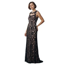 Enfocus Studio Lace Overlay Maxi Dress Black Size 6 Evening Cocktail