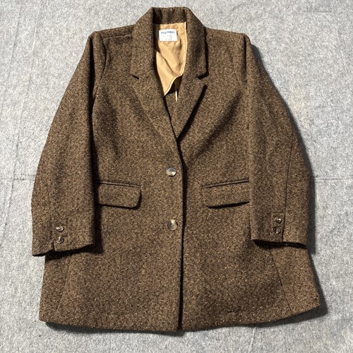 Old Navy Wool Blend Tweed Blazer Womens XL Herringbone Sportscoat Brown Peacoat