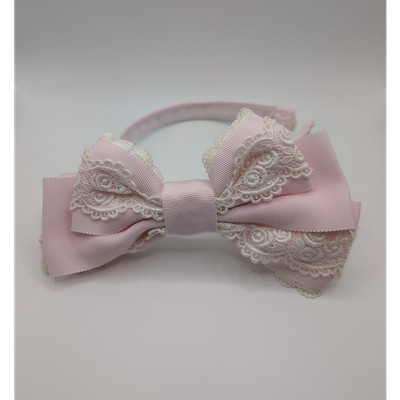 BABY the Stars Shine Bright Pink Lace Bow Headband Lace egl lolita Japanese