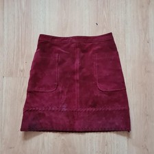 dorothy perkins maroon burgundy suede skirt  size 8  2000s 90s grunge indie