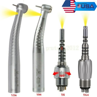 KaV Style Dental Fiber Optic LED Turbine Handpiece / Quick Coupler 4/6 Hole