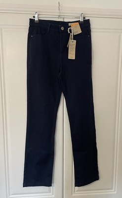 New M&S Denim Indigo Blue High Rise Straight Leg UK Size 10