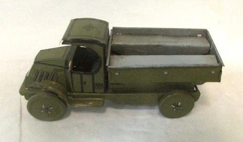 Vintage J. Chein Tin Cab Army Truck, 1950s