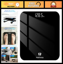 High-Precision Digital Bathroom Scale - 400lb Capacity, LED Display, 4-Sensor Ac