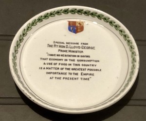 Antique World War 1 Grimwades War Time **butterdish** David Lloyd George