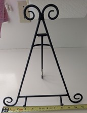 Easel Plate paintings Display Stand Multipurpose 12.5"T x 11"W M sz Black Metal