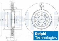 2X Bremsscheibe Delphi BG3993 2 Bremsscheiben Vorderachse Vorne