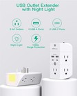 Surge Protector Outlet Extender - with Night Light, 5-Outlet Splitter and 4 USB