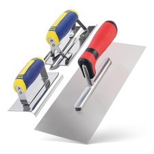 Lot de 3 Outils pour Béton en Acier Inoxydable, Truelle de Finition Plate, 9705