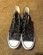 Converse Chuck Taylor All Star Lift High Top Leather Black/White, Womens size 7