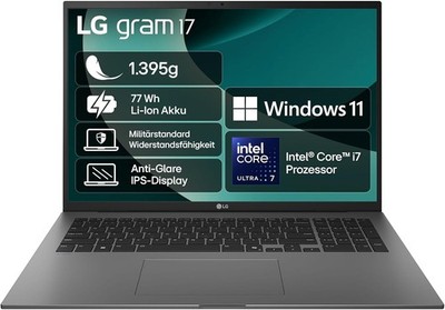 LG gram 17 17Z90TL-G.AU8BG Core Ultra 7 258V 17''WQXGA 2560x1600 32GB RAM 2TB SSD