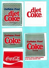 1980's SODA MACHINE PUSH BUTTON LABELS--5 ASST.