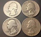 (4) Silver Washington Quarters (No 60's & No Duplicates): 1939, 43, 44, & 54...