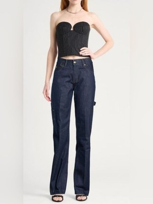 RRPUS$550 Jacquemus Le Papier de nimes dark denim cargo jeans NWT 27