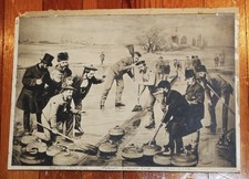 Superb 1873 Toronto Curling Club Original Large Format Photo Red Jacket Rink 