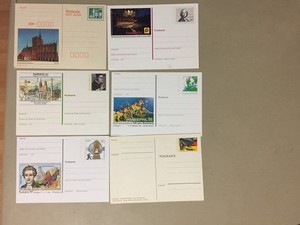 Six Germany mint postal stationery