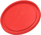 Red Pyrex 7200-PC 2-cup food storage replacement lid with black logo and “No Oven Use” text on top.