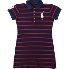 Used Ralph Lauren CUSTOM FIT striped pattern Big Pony mini polo shirt dress ...