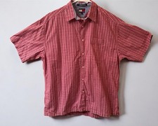 Vintage 90s Tommy Hilfiger Shirt Mens L Red Plaid Crest Logo Button Up Y2K