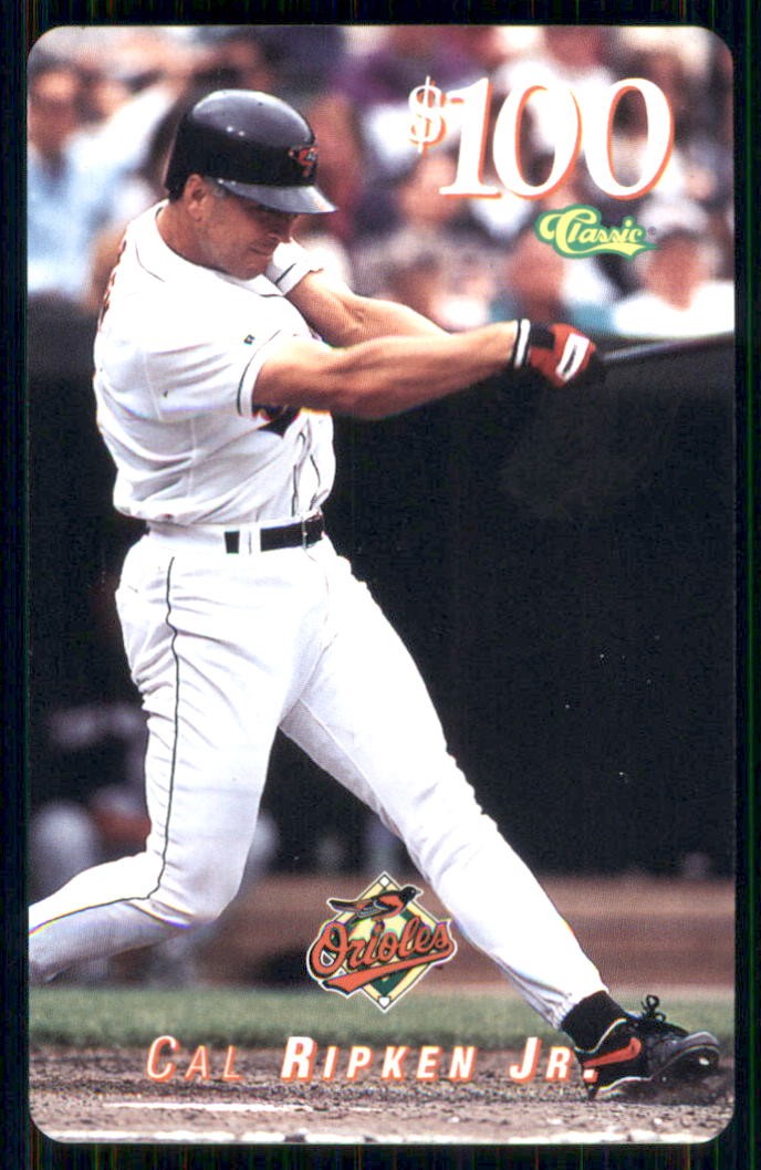 1995 Classic MLB $10 Phone Cards #NNO Cal Ripken Jr. Swinging bat