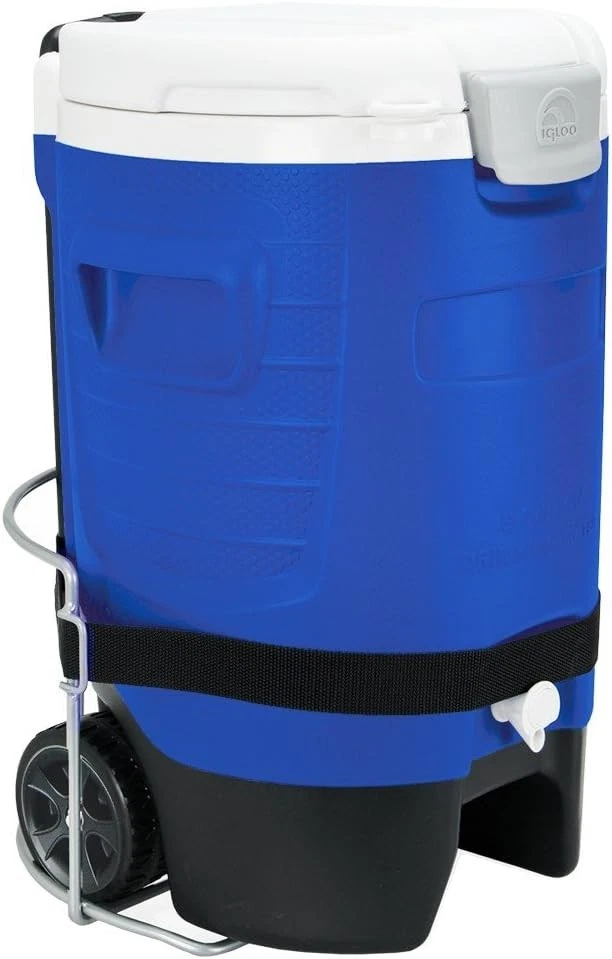 Leak Resistant Sport Roller Beverage Cooler w/ Adjustable Handle 5 Gal