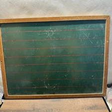 Alte Schultafel Holz 48x63cm liniert kariert
