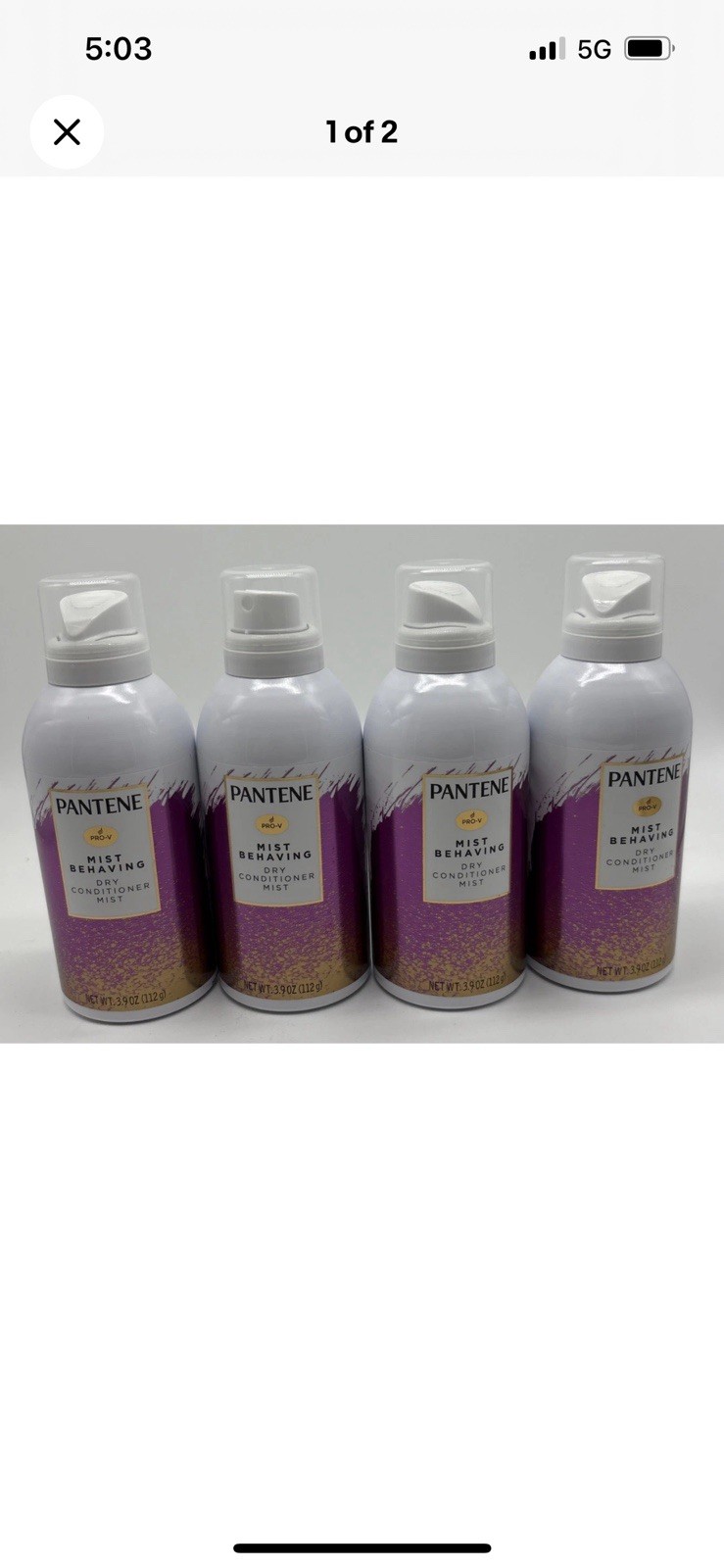 Lot Of 4 Pantene PRO-V Mist Behaving Dry Conditioner Mist 3.9 Oz FREE SHIPPING