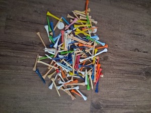 Vintage Wooden Golf Tees—Various sizes various shapes and plastic too!