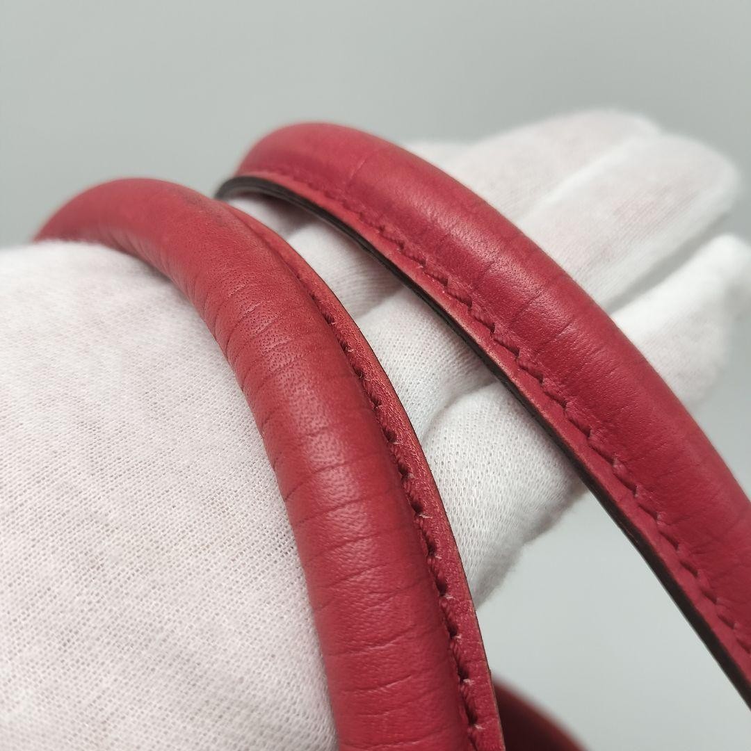 Gucci Tote Bag GG Pattern Leather PVC Beige Red Pink Authentic Excellent thumbnail 6