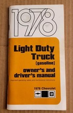 1978 Chevrolet Light Duty Truck(Gasoline) Owner's And Driver's Manual Very Nice!