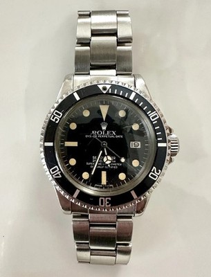 Rolex Sea-Dweller 1665  Great White Silver Oyster Bracelet with Black Bezel
