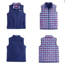 Girl s Vineyard Vines Reversible Plaid Fleece Vest