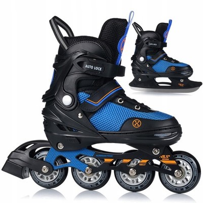 Inliner 2in1 Rollschuhe Inlineskates Schlittschuhe Verstellbar Kinder Erwachsene