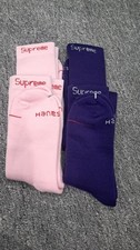 Supreme x Hanes Socks Bundle Pink Purple 4 Pack Unisex Crew Socks NWT