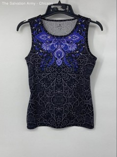 Athleta Womens Black Purple Floral Activewear Pullover Tank Top Size S