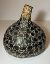 Vintage Authentic Large African Carved Gourd Container Tribal Folk Art Kenya