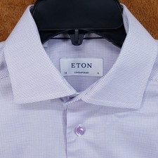 ETON Mens Shirt 15 38 Purple Button Up Contemporary Fit 295