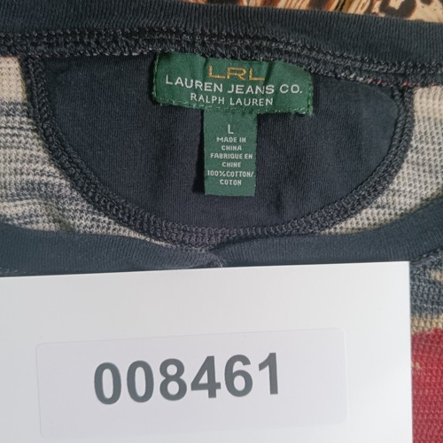 LRL Ralph Lauren Jeans Co Shirt Womens L Multicolored Thermal Knit Henley - Picture 11 of 11