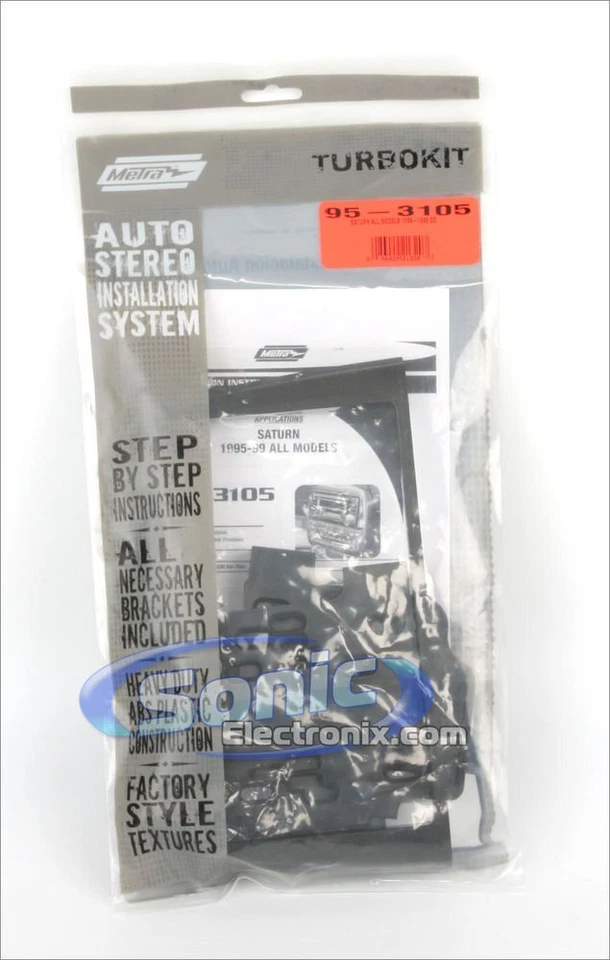 Kit de painel de instalação duplo DIN Metra 95-3105 para veículos Saturn 1995-1999 selecionados - Imagem 3 de 3