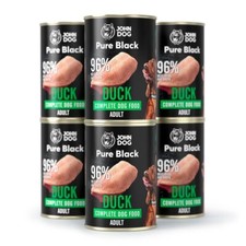 6x400g John Dog Nassfutter für Hunde Pure Black Ente Dose
