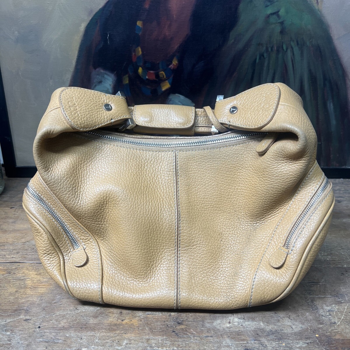 TODS Pebble Leather Tan/camel Hobo Shoulder Bag | eBay